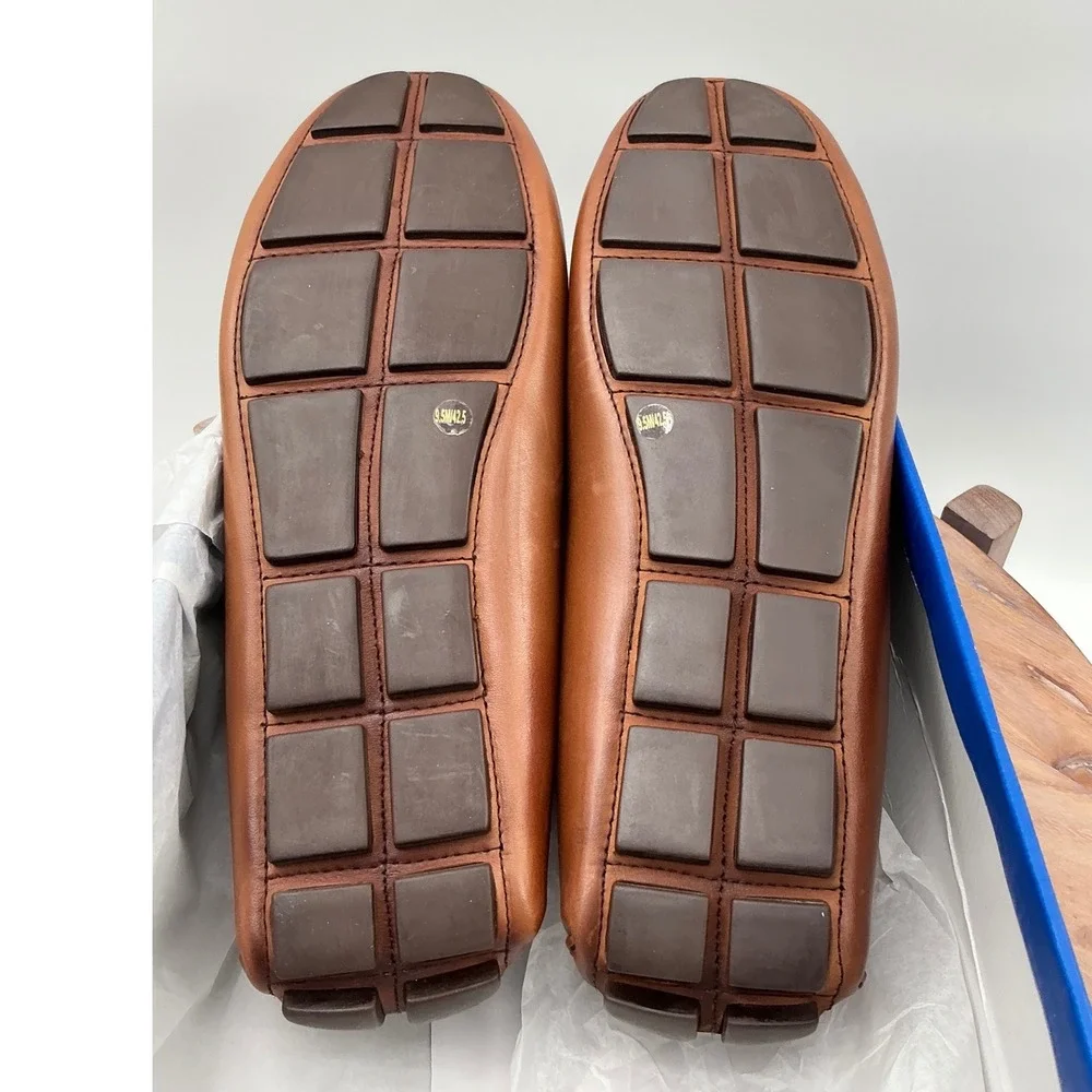 Vince Camuto Esmar Mens Brown Leather Penny Loafer Driving Mocs VY-ESMAR 9.5M